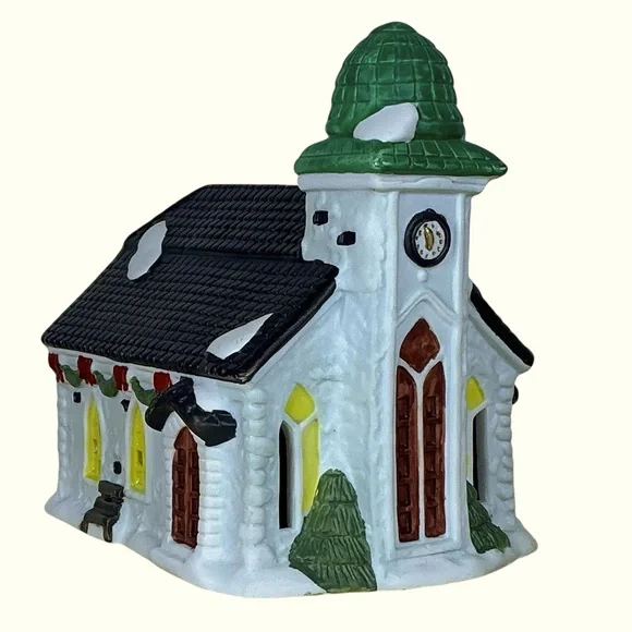 Vintage Village Church St Jude Porcelain Christmas Light Up House Holiday Decor - Picture 10 of 16